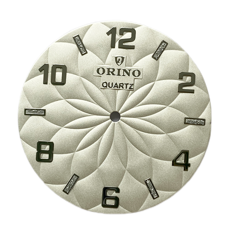 custom made watch dial in stamped pattern