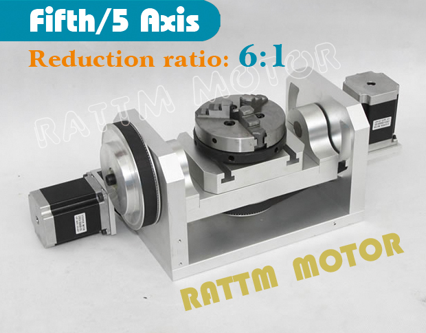Fifthe 5th Axis CNC dividing head, A axis, rotation fifth axis (with chuck) 3 jaw chuck CNC engraving machine