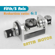 Fifthe 5th Axis CNC dividing head, A axis, rotation fifth axis (with chuck) 3 jaw chuck CNC engraving machine