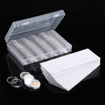 100Pcs/Lot Coin Holder Capsules Clear Case Box For Coin Collection Protector 17/20/25/27/30mm Coins Storage Box