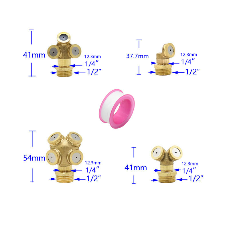 Brass 1/2/3/4 holes garden sprayer nozzle male 1/2" 3/4" water sprinklers mist 1/4" female Misting Nozzle For agricultural 1pc