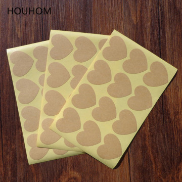 108pcs/lot Heart Shaped Candy Blank Kraft Paper Stickers Seal Labels Gift Lables Stickers Gift Wrapping DIY Wedding Party Decor