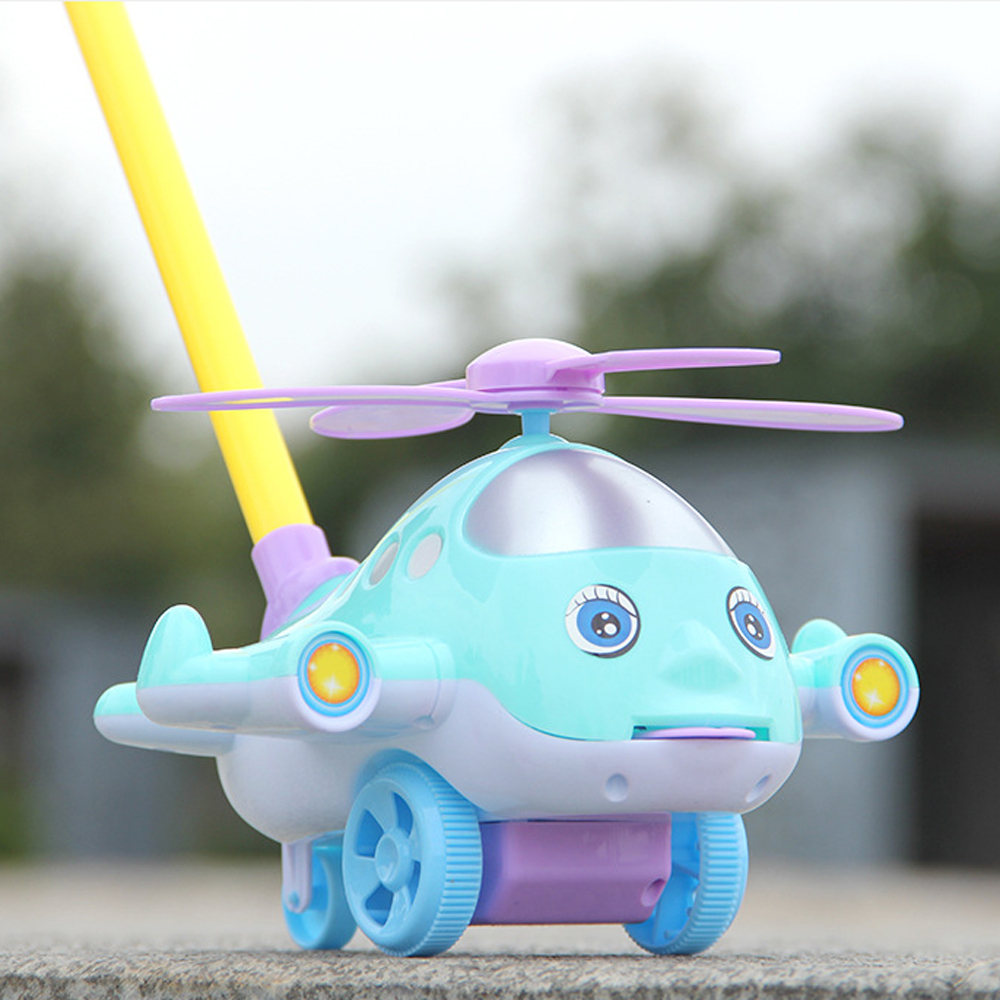 Baby Walker Cart Cartoon Airplane Toy Trolley Outdoor Sports Tongue Out Hand Push Walk Drag Plane Car Toys for Children Gift