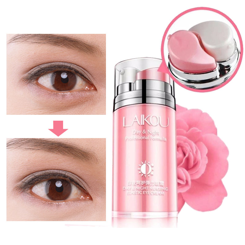 LAIKOU 20g Day and Night Elastic Eye Cream Skin Care Anti-envelhecimento Dark Circles Anti Wrinkle Anti Age Firming