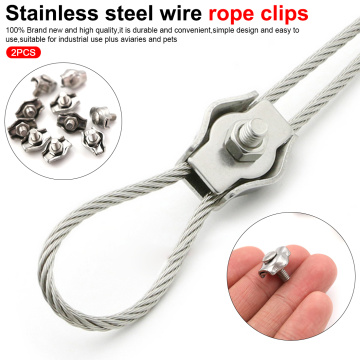 Wire Rope Chuck 2pcs 304 Stainless Steel Wire Rope Clips Single/Double Grips Cable Clamps M2 To M6 For Steel Wires