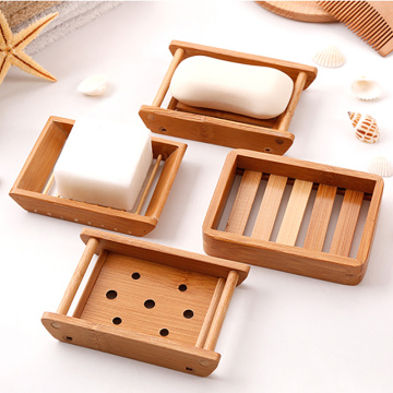 Natural Bamboo Soap Dish Wooden Soap Tray Holder Storage Soap Rack Plate Box Container For Bath Shower Plate Bathroom