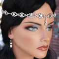 Fashion Eyes Rhinestone Forehead Hair Chain Headpiece Accessories for Women Wedding Crystal Bridal Head Chains Hair Jewelry Gift