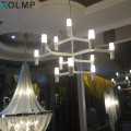 Black/white/chrome/Gold Aluminum Crown MAJOR Design Duplex Villa Restaurant Lighting 9/12 Heads 3 layers Candle Pendant Light