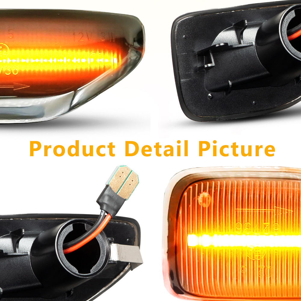 2Pcs LED Dynamic Side Marker Lights Arrow Turn Signal Blinker Lamps For Dacia Duster Logan MCV 2 Sandero Stepway 2 MK2 2012-2020