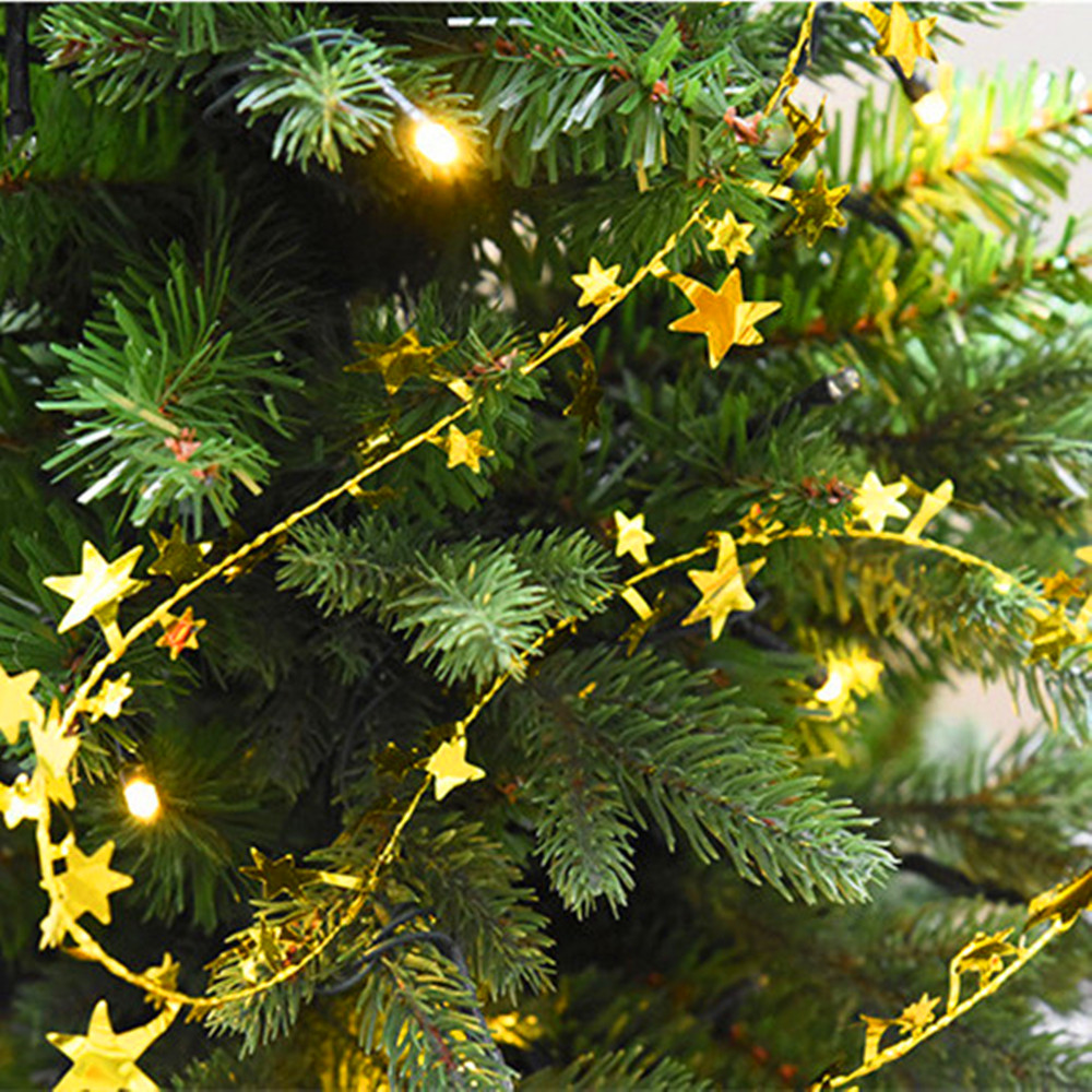 2Meters Christmas Star Tinsel Garland Wire Home Decor Star Garland Christmas Tree Decoration Wedding DIY Crafts Party Supplies