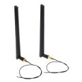 2x 6dBi 2.4GHz 5GHz Dual Band WiFi Router Network Card RP-SMA Antenna 2 x U.fl IPEX Cable N8S5