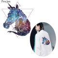 Prajna Colorful Unicorn Patch Iron On Heat Transfers Vinyl Cartoon Ironing Stickers Patches For Clothes On Kids Jacket Patches