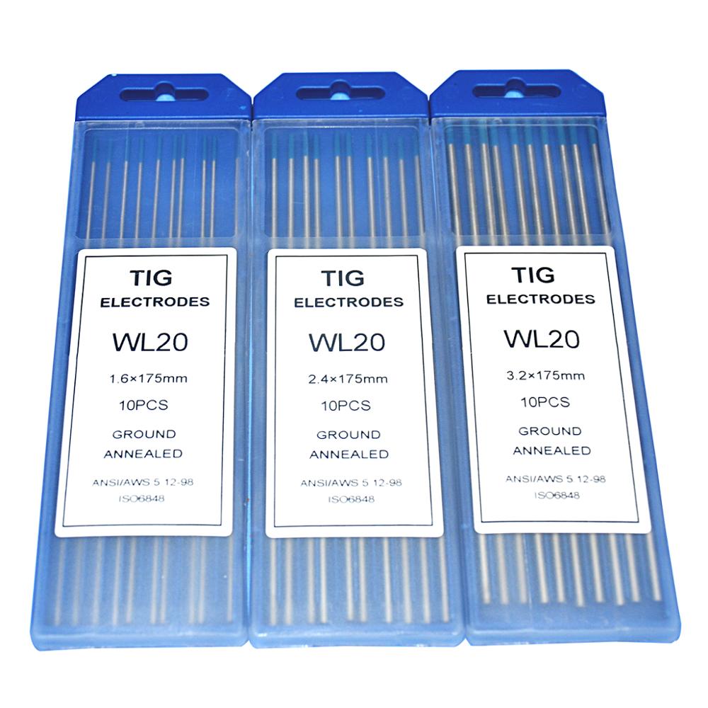 Tig Tungsten Electrodes 1/25"1/16"2/25"3/32"1/8"5/32"1/8"5/32"*7"length WT20 WC20 WS20 WL15 20 WP20 Tig Welding Electrodes