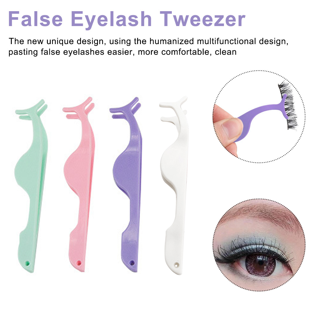 Clamp Makeup Forceps Tools Tweezers Fake Eye Lash Applicator Eyelash Extension Curler Nipper Auxiliary Clip