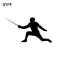 QYPF 12*6.8CM Interesting Fencing Combat Car Sticker Accessories Vinyl Silhouette C16-0984