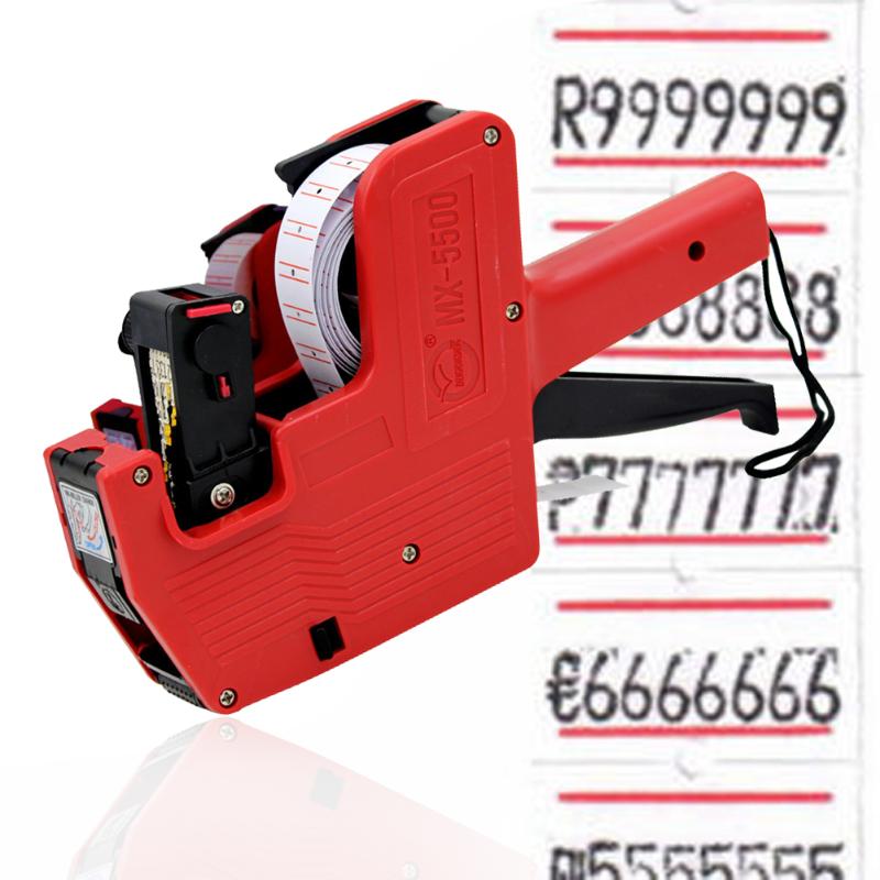 8 Digits Digital Tag Gun EOS Price Label Gun+ 1 Lines Labels +1 Ink 5500 Price Marker Gun Plastic Labeller Sticker