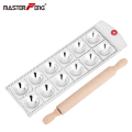 18 Holes Triangular Ravioli Mold Press Ravioli Molding Plate Tool Dumpling Maker Ravioli Pasta Cutter Tray With a Rolling Pin