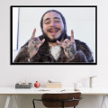 Post Malone Hip Hop Rap Music Star Singer New Canvas Poster Prints Photo Portrait Pictures Bar Hotel Cafe Wall Art Decor Mural