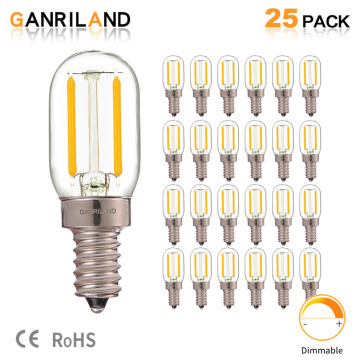 T20 Radio Refrigerator Lamp 1W Warm 2200K Retro LED Light Bulb 10W Equivalent Vintage Tube Night Bulb E12 110V E14 220V Dimmable