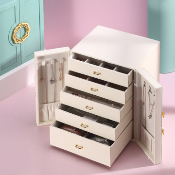 Multi-layer Large-Capacity Jewelry Box European Princess Leather Jewelry Box Jewelry Earrings Storage Box For Girls