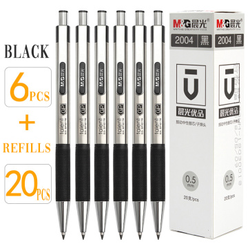 M&G 12Pcs/Lot 0.5mm Black/blue/Red Ink Gel Pens Set Refills Gel Ink Pen Drawing School Office Stationery Student Writing Pen