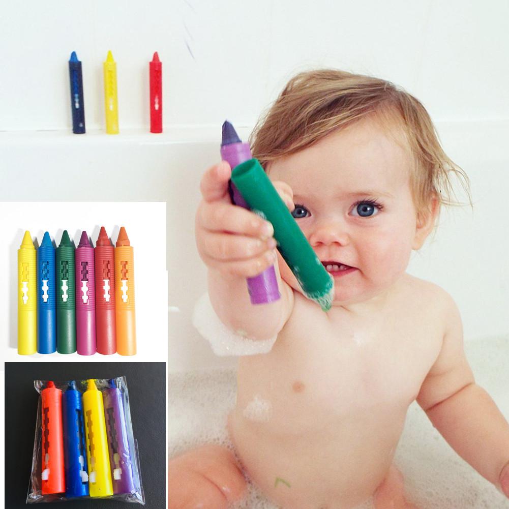 6Pcs/Set Bathroom Crayon Erasable Graffiti Toy Washable Doodle Pen for Baby Kids Bathing Creative Educational Toy Crayons