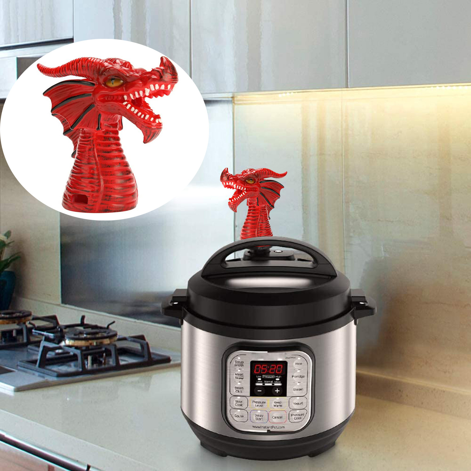 Fire Breathing Dragon Steam Release Accessory Steam Diverter For Pressure Cooker Kitchen Supplies Cookware Parts Tools #T3G