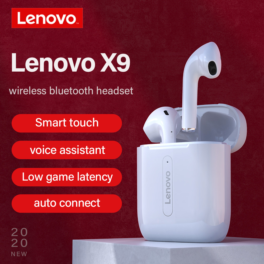 Lenovo Headphones True Wireless Bluetooth 5.0 Earphone Touch Control Dynamic HIFI Stereo Headset Ultra-light with Charging Box