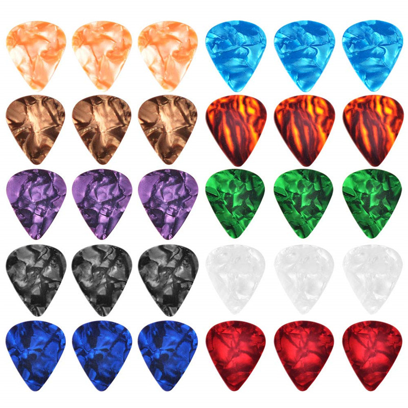 10 Pcs New Acoustic Picks Guitar Picks Plectrum Celluloid Electric Smooth Guitar Pick Accessories 0.46mm 0.71mm 0.81mm 0.96mm