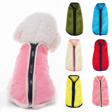 Pet Cat Dog Clothes Zipper Double Sided Plush Vest Jacket Sweater Dog Pullover winter clothes ubranka dla psa ropa perro*5