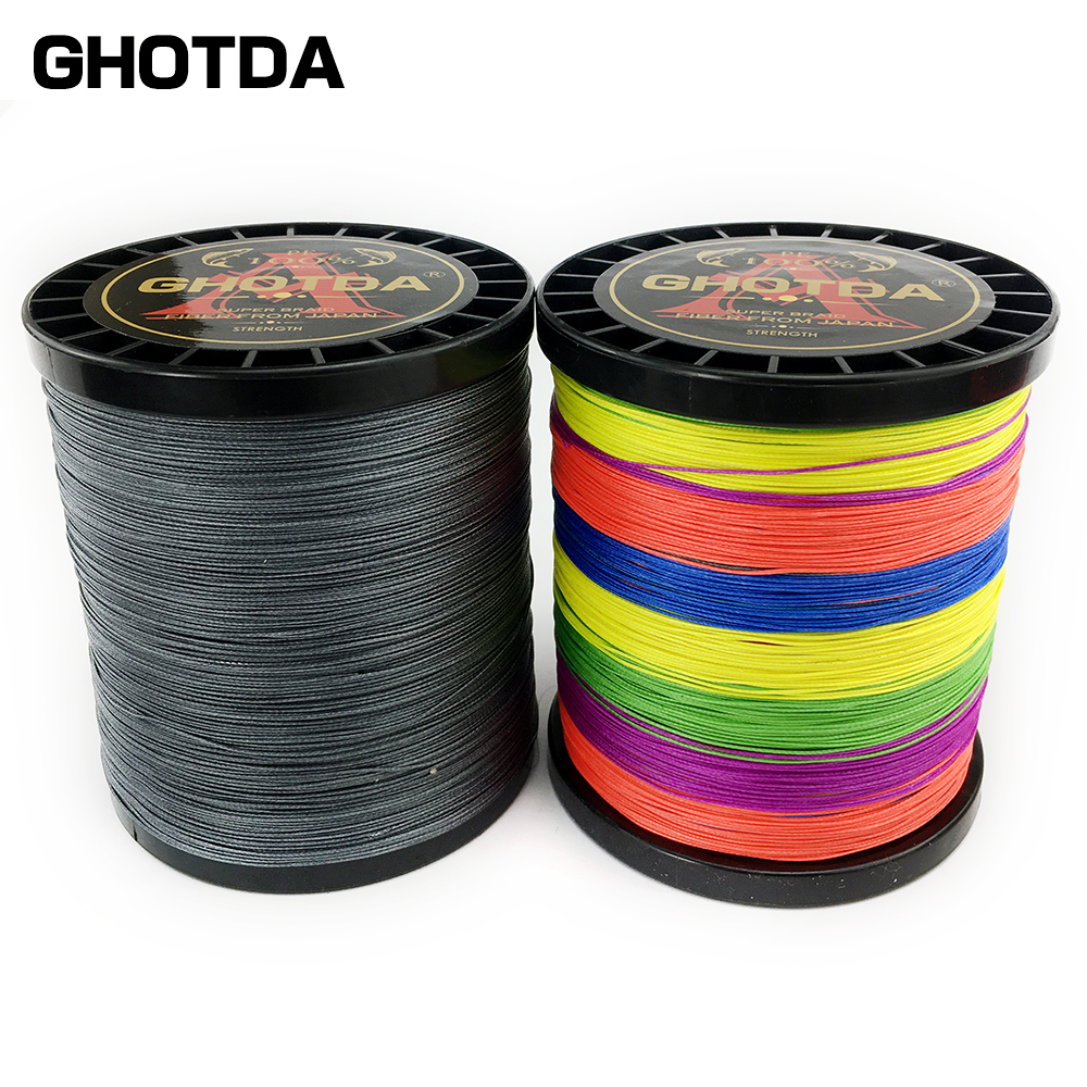 GHOTDA 12Strands 1000M 500M 300M PE Braided Fishing Line Super Strong Multifilament Fishing Line All Size 0.8-10#