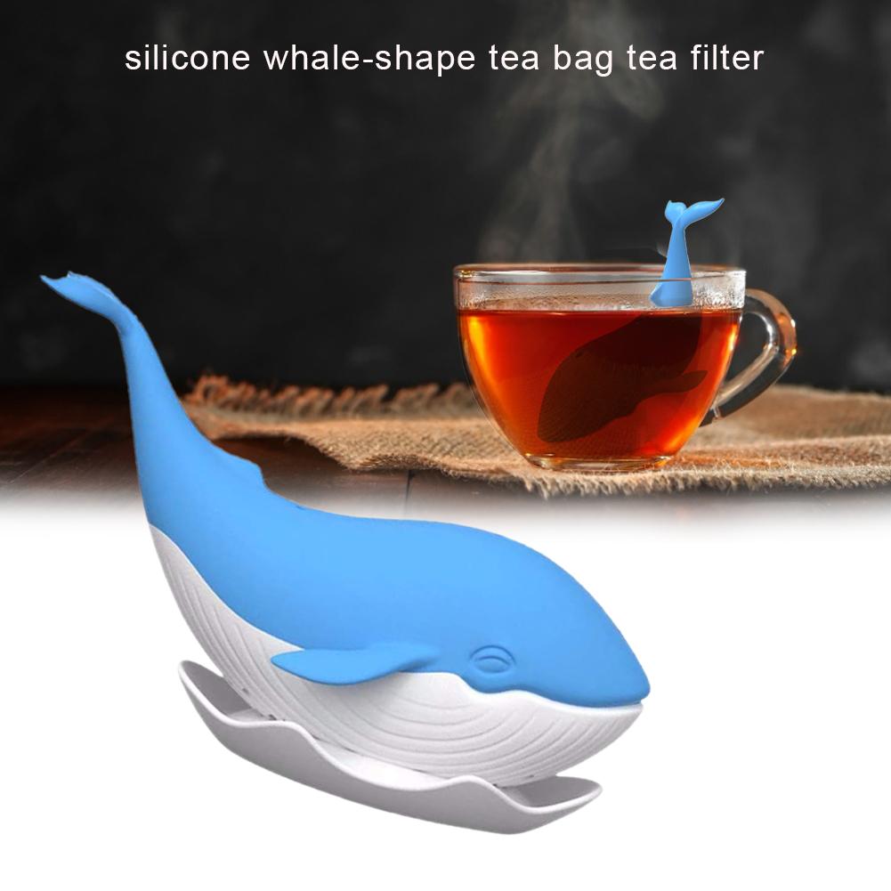 Tea Infuser Teapot Filter Cute Silicone Whale-shape Tea Bag Strainer Filter Diffuser For Tea Coffee Filter Drinkware Accessories