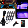 12/16/36/48 LED Car Grille Strobe RGB LED Strip Light Decorative Atmosphere Lamps Grid Interior Light with Remote for Auto