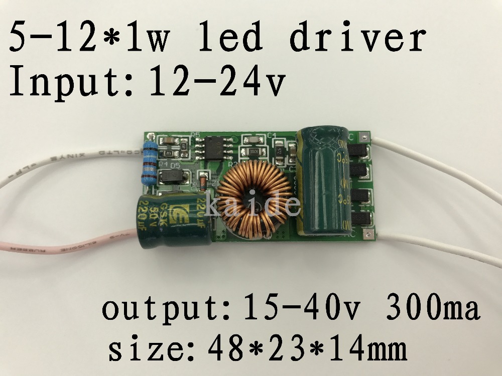 5pcs 5-12*1W DC to DC LED driver input DC 12-24V output 15-40v 300mA 5w 6w 7w 8w 9w 10W 12w hight power spotlight driver