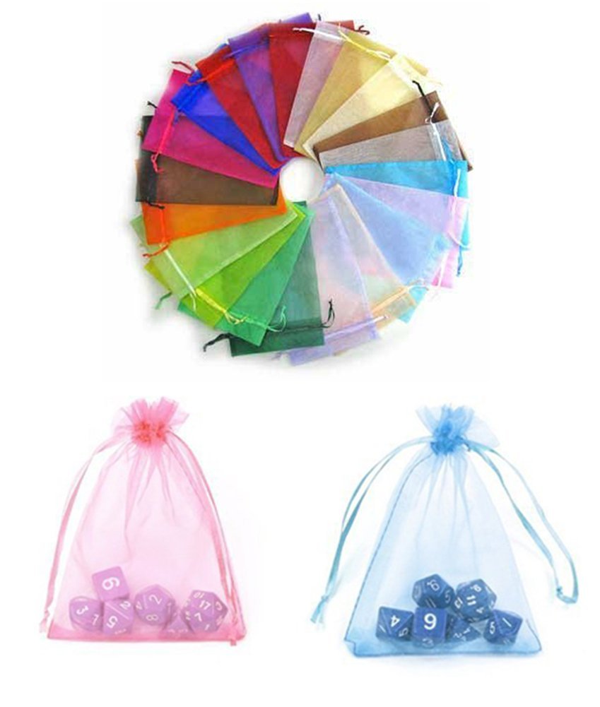 100 Pcs 7x9cm Premium Organza Wedding Favour Bags Gift Mini Jewelry Bags Pure Yarn bag 19 Colors Can Choose