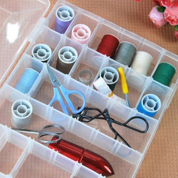 24 Grids Transparent Plastic Storage Box for Small Component Jewelry Tool Box Bead Pills Organizer Nail Art Tip Case