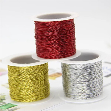 1roll 20meter Gold/Silver/Red Cord Clothing Tag Cords Gift Box Packaging Thread Cord DIY Wedding Birthday Christmas Decorations