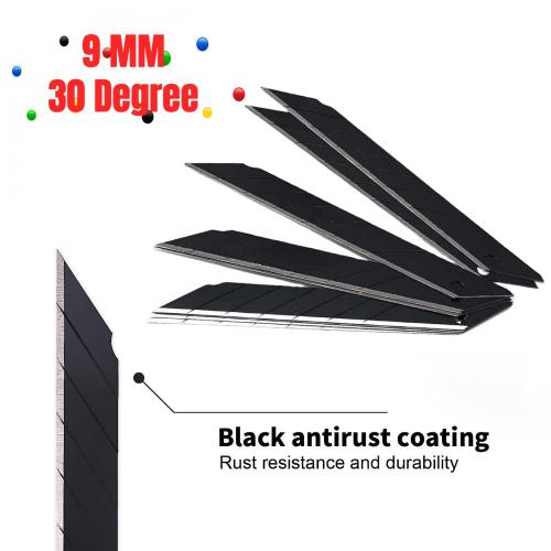 9mm 30/ 60 Degree Snap-off Blades Black Steel Supplier, Supply Various 9mm 30/ 60 Degree Snap-off Blades Black Steel of High Quality