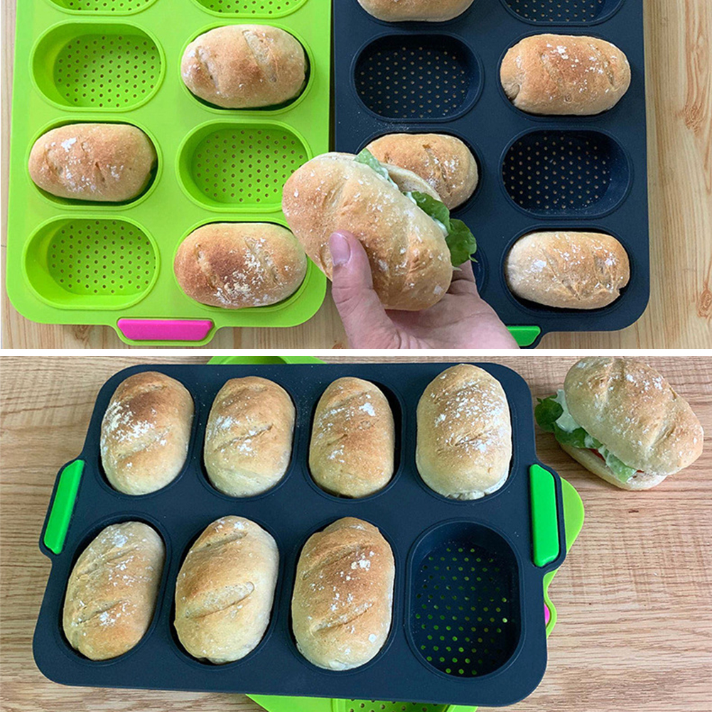 Non-Stick Bread Mold Party DIY Mini Baguette Baking Tray Silicone Round Baker Baking Tool Baguette Pan