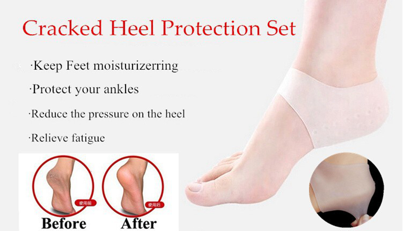 2pcs=1pair Silicone Gel Heel Socks Orthopedoc supplies Moisturizing Anti-slip Maintenance Cracked Foot Skin Care Protectors Tool