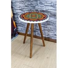 Tea Table End Table For Office Coffee Table Wooden Round Magazine Shelf Small Sofa Side Table Movable Living Room Furniture Cool