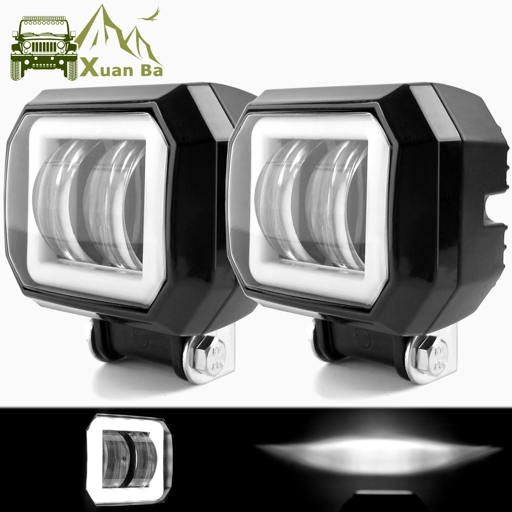 3 Inch Angel Eyes Led Work Light 12V 24V For Car DRL Halo 4x4 Offroad Motorcycle Bicycle ATV SUV Truck Working Driving Lights