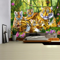 White Tiger fashion wall tapestry carpets wall hanging tiger pattern luxury modern home decoration mandala tapestry