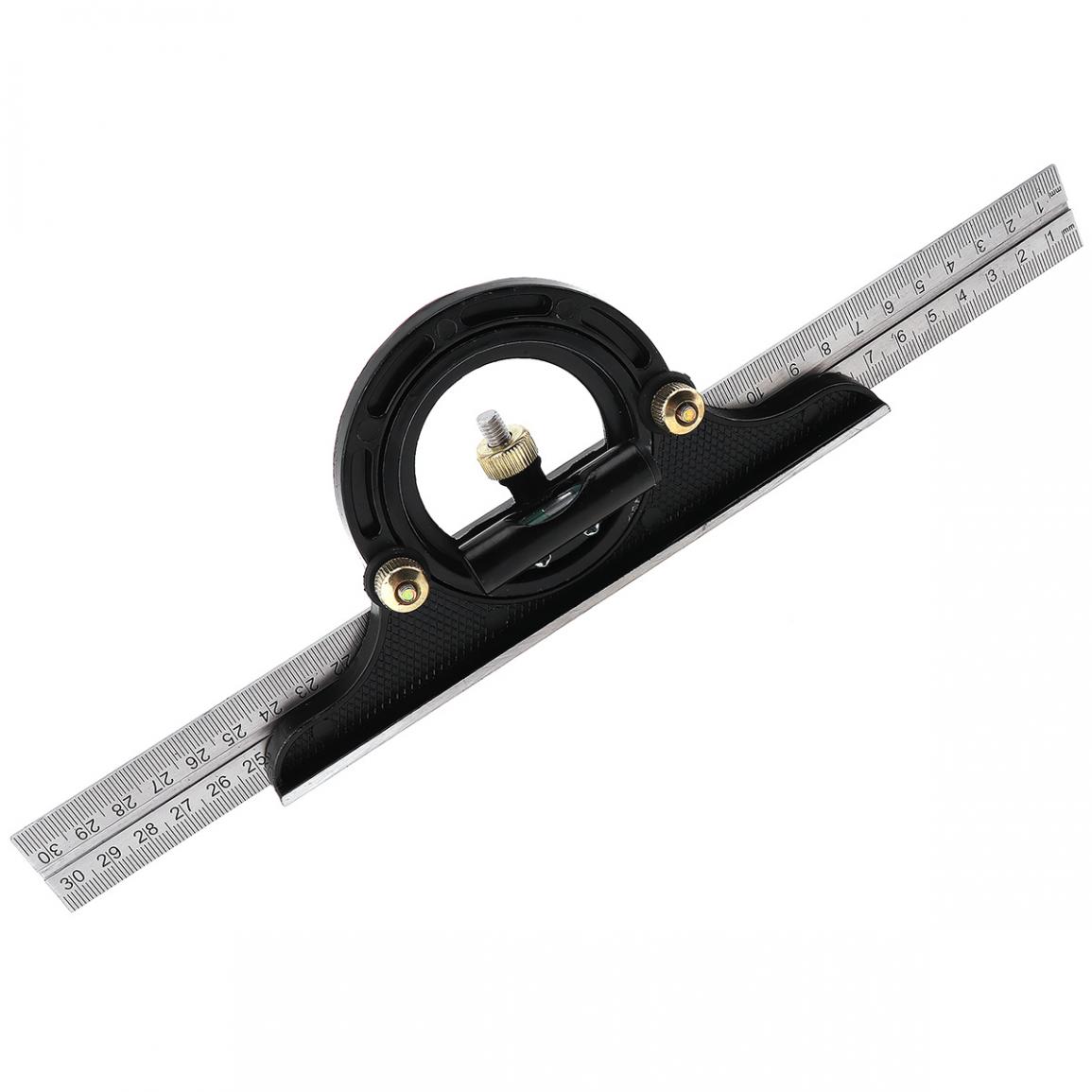 12 Inch 300mm Adjustable Sliding Combination Square Ruler Protractor Stainless Steel Level Measure Measuring Instrument Tool Set