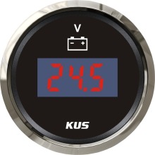 New KUS 52mm Digital Voltmeter Motor Auto Volt Gauge 12V 24V Meter With Backlight fit Car Boat Truck Motorcycle Marine