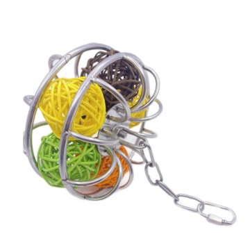 Hanging Bird Rattan Ball Toy Brain Mind Toys Parrot Intelligence Feeder Foraging Toys Fruit Food Box Swing