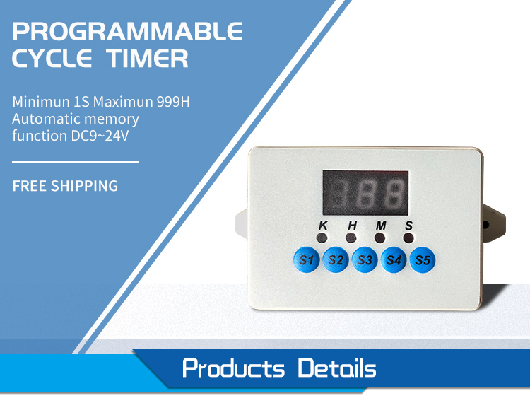 Aeroponics Timer, Cycle, Minimun 1S, Maximun 999H,Automatic Memory Function DC9~24V,Quick and Convenient