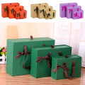 Festival gift packing bag Square Gift Boxes With Ribbon handle Candy Kraft Paper Box Chocolate Cookies Box Women's Gift Box