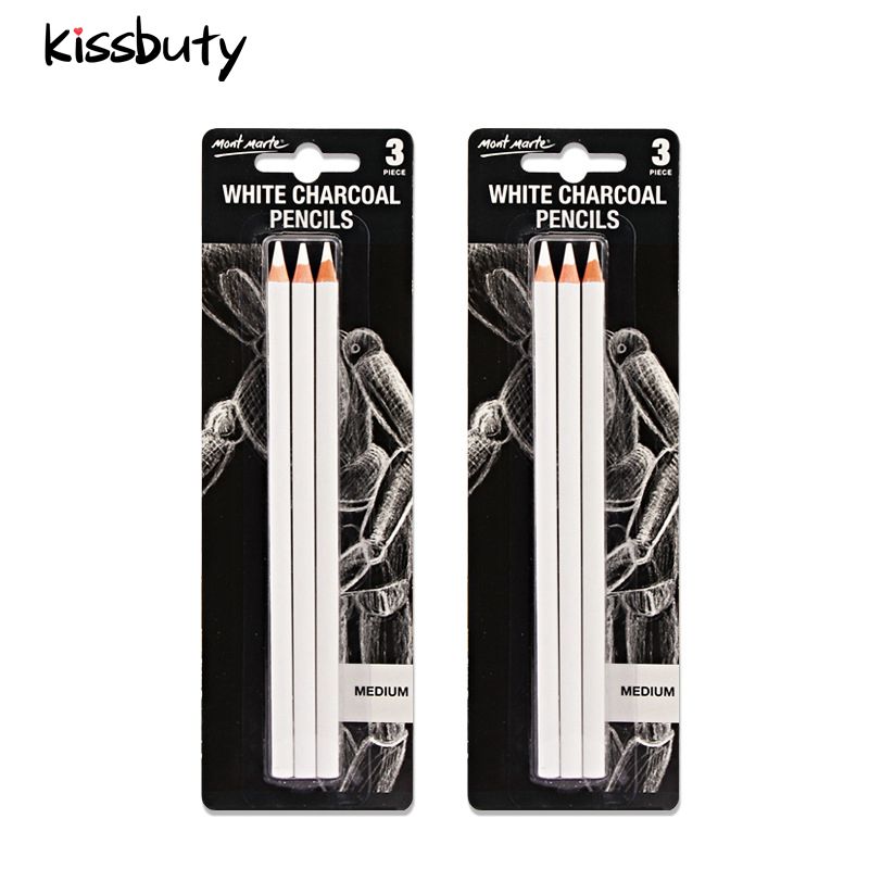 3Pcs/Set White Highlight Sketch Charcoal Pencil Profession Pencil Sketching Drawing Pencils Set Art Painting Stationery Supplies