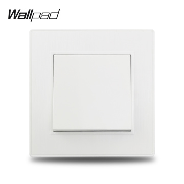 Wallpad S6 White 1 Gang Momentary Reset Pulse Wall Switch For Doorbell Roller Blind Curtain Motor with Brushed PC Panel